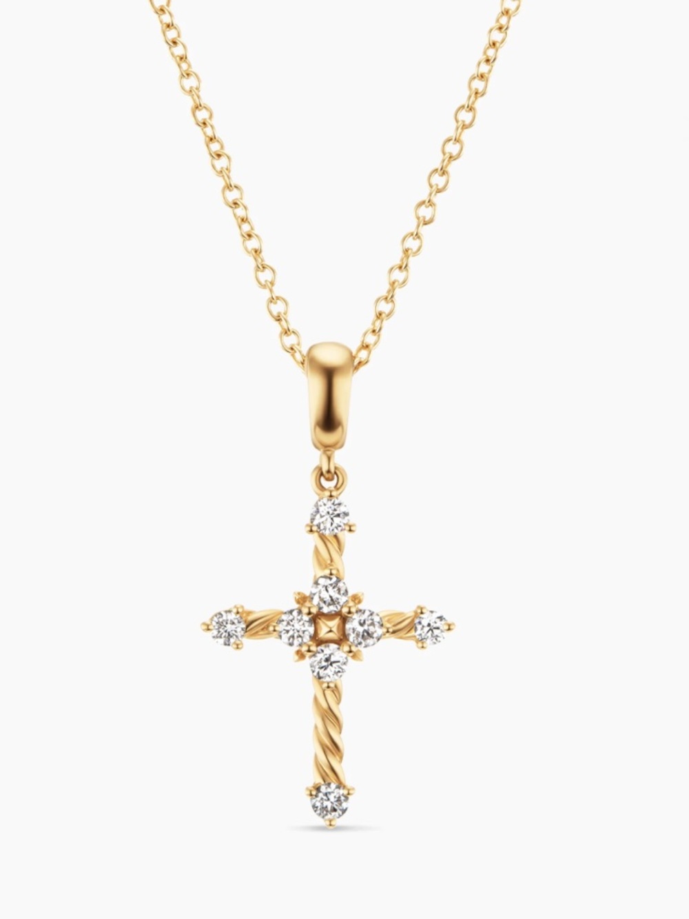 DAVID YURMAN PETITE MODERN RENAISSANCE® CROSS PENDANT NECKLACE 18k gold